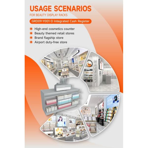 GDR09-Y001-D Retail Display Counter with 5mm Gray Glass and Lockable Drawer Fronts for Mall Booths