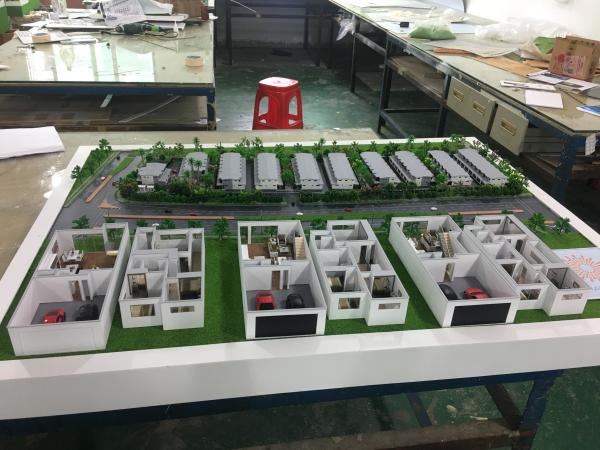 Quality 1 / 250 Scale House Interior 3D Model Warm Led Light Painted Color 1 * 0 . 8M for sale