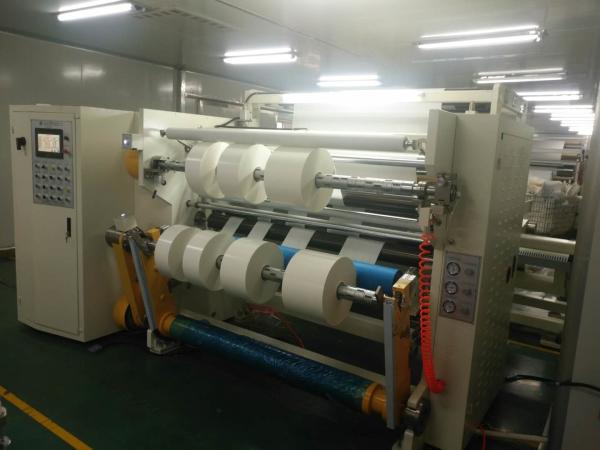 Quality 380v Film Slitter Rewinder / Adhesive Tape Slitting Machine Color Customized for sale