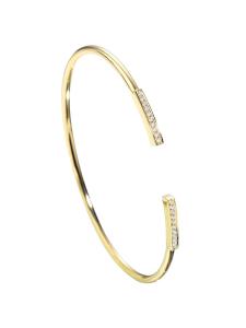 0.12ct 18K Gold Diamond Bangle 4.0g Open Circle Bangle Set