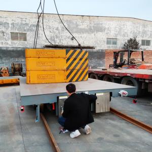 Buy cheap Heavy Load 40 Tons Battery Driven Steel Beam Rail Transfer Trolley With Remote Control product