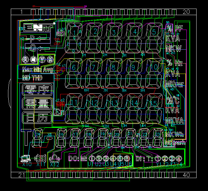 Power Meter STN Lcd Segment Display Black And White