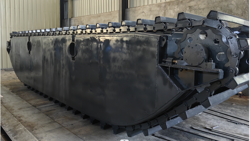 Custom Amphibious Excavator Undercarriage Swamp Pontoons Floating Crawler System Manufacturer Supplier