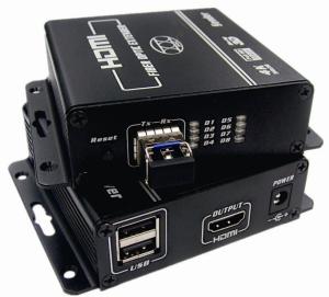 China 4K HDMI KVM Fiber Optic Extender with USB keyboard and mouse on sale