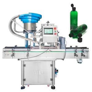 Buy cheap YIMU CM140 Automatic Pet Shampoo Bottle 4 wheel Capper Pressing Screwing Capping Machine With Vibrating Cap Feeder product