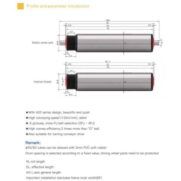 Polymer Poly-Vee Belt Drive Conveyor Roller With Dust Proof Water Splash Proof For High Speed