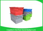 Nestable heavy duty plastic storage containers with attached lids stackable