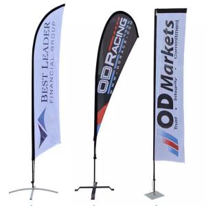 China Polyester Custom Advertising Feather Flags Single / Double Sides Digital Printing on sale