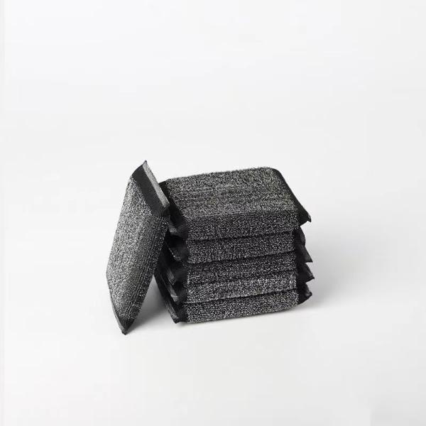 Dual-Sided Kitchen Sponge Brush with Steel Wire Scrubber