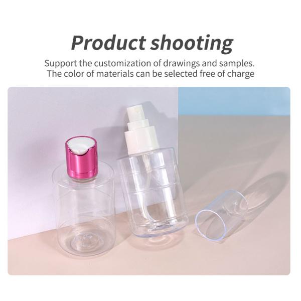 30ml 50ml 100ml PET Spray Bottle Luxury Empty Refillable Bottle With Wooden Cap