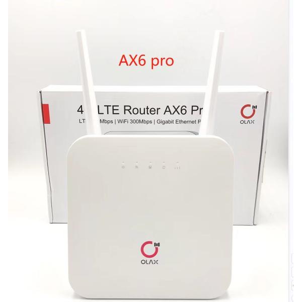 OLAX AX6 Pro 4G Router Unlocked 300Mbps Wireless CPE Router CAT4 Mobile Hotspot SIM Slot 2 Antennas American Version