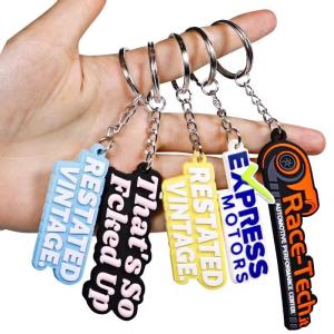 China Custom Silicone Rubber Keyring 2D 3D Printing Soft Pvc Keyrings on sale