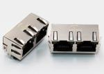 PCB Mount Cat5 Multi Port 1 x 2 Shielded R / A 8P8C With Yellow / Green LED