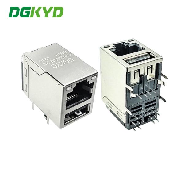 Quality RJ45 USB Gigabit Integrated Filter Connector Ethernet Transformer With Light Strip Isolation Shrapnel USB for sale