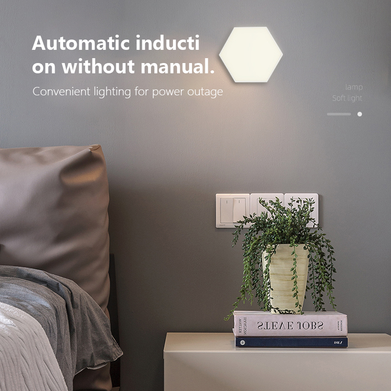 Hexagonal 70LM 4.5VDC Battery Operated Motion Sensor Light Intelligent Control