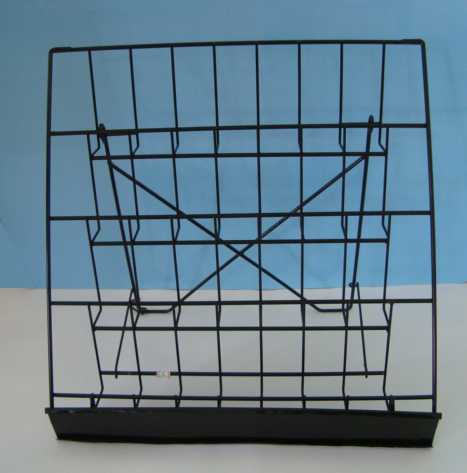 Metal Counter Top Literature Display Rack Folded Wire Holder For Brochures