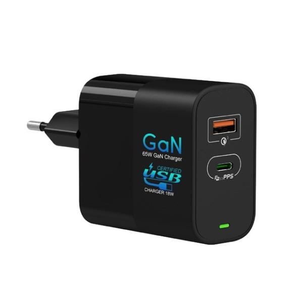 Quality 65w USB C Wall Charger Multiports Pocket Sized PD Gan Charger Laptops Power Adapter for sale