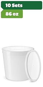 Plastic Deli Containers With Lids, Slime, Soup, Meal Prep Containers Stackable Leakproof Microwave Dish