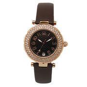 Quality Ladies Dual Time Genuine Leather Quartz Watch Custom Logo 36.0mm for sale