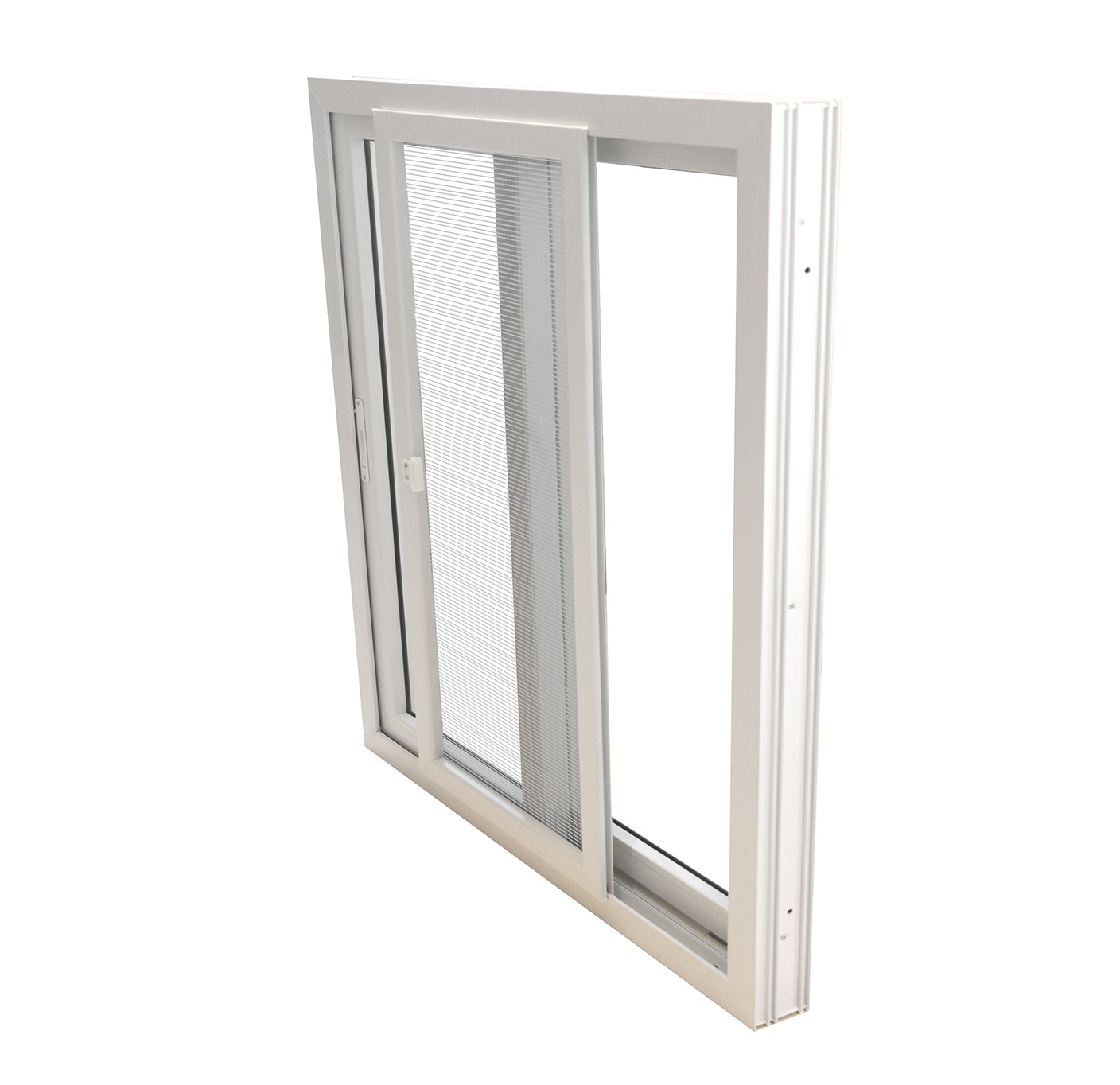 80mm UPVC Double Glass Sliding Window With Screen Net And Crescent Lock