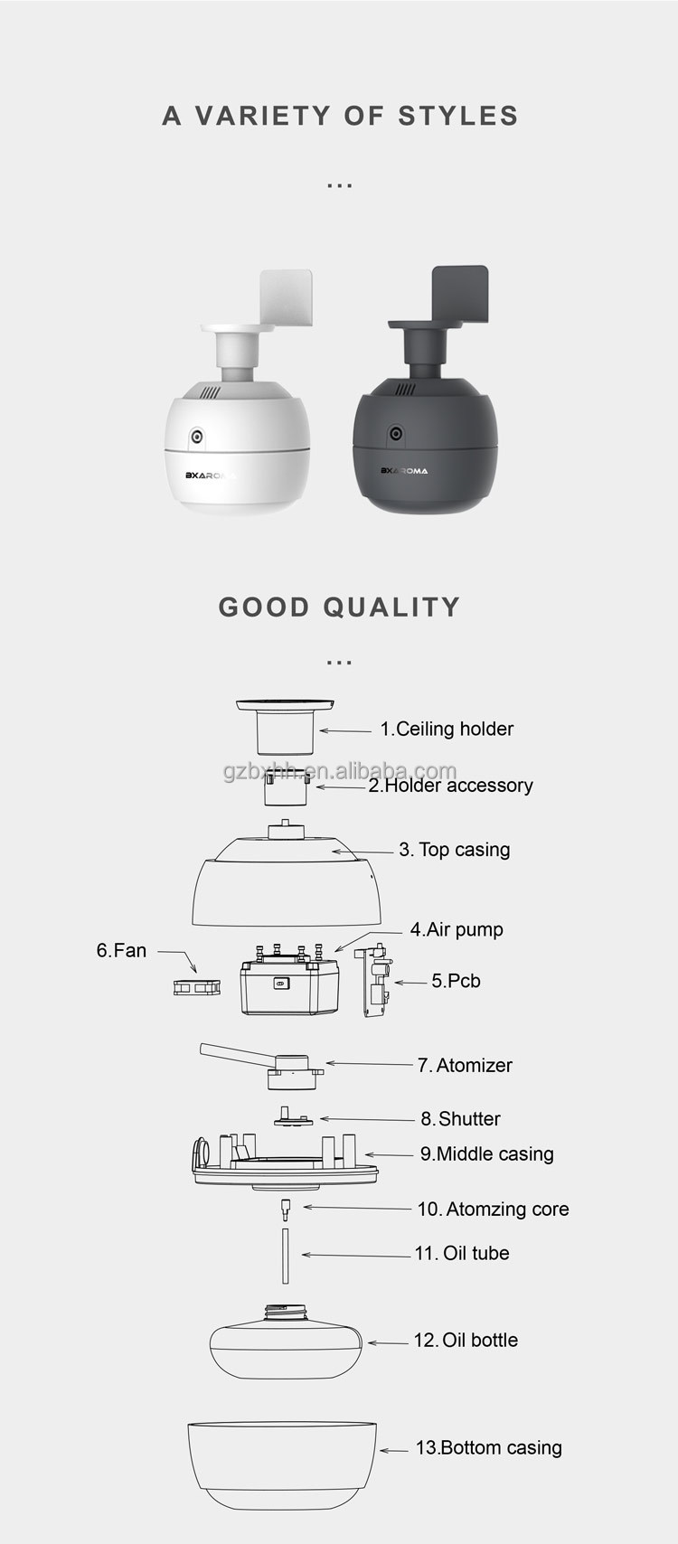 250ml Air Diffuser Essential Oil Sterilization Aroma Diffuser Commercial