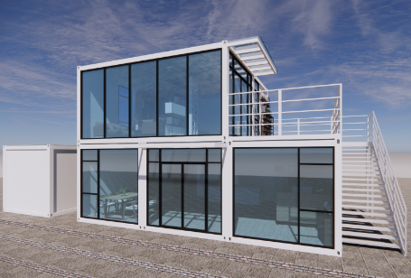 Galvanized Steel Square Tubes Customizable Prefabricated Container for Family Living or Office Combination Solution