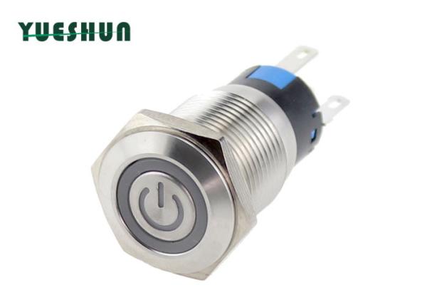 Quality Waterproof Anti Vandal Push Button Switch , 16mm Illuminated Pushbutton Switch for sale