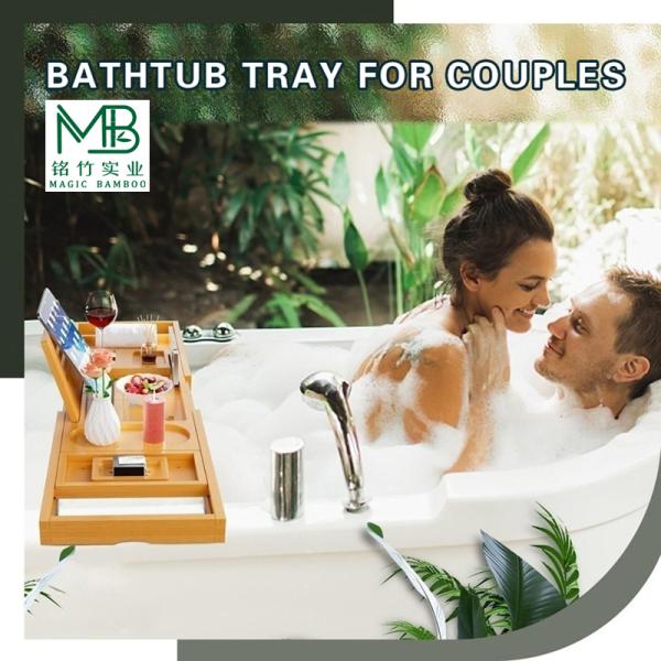 Wholesale Bamboo Bathtub Storage Bracket For Household Bathroom