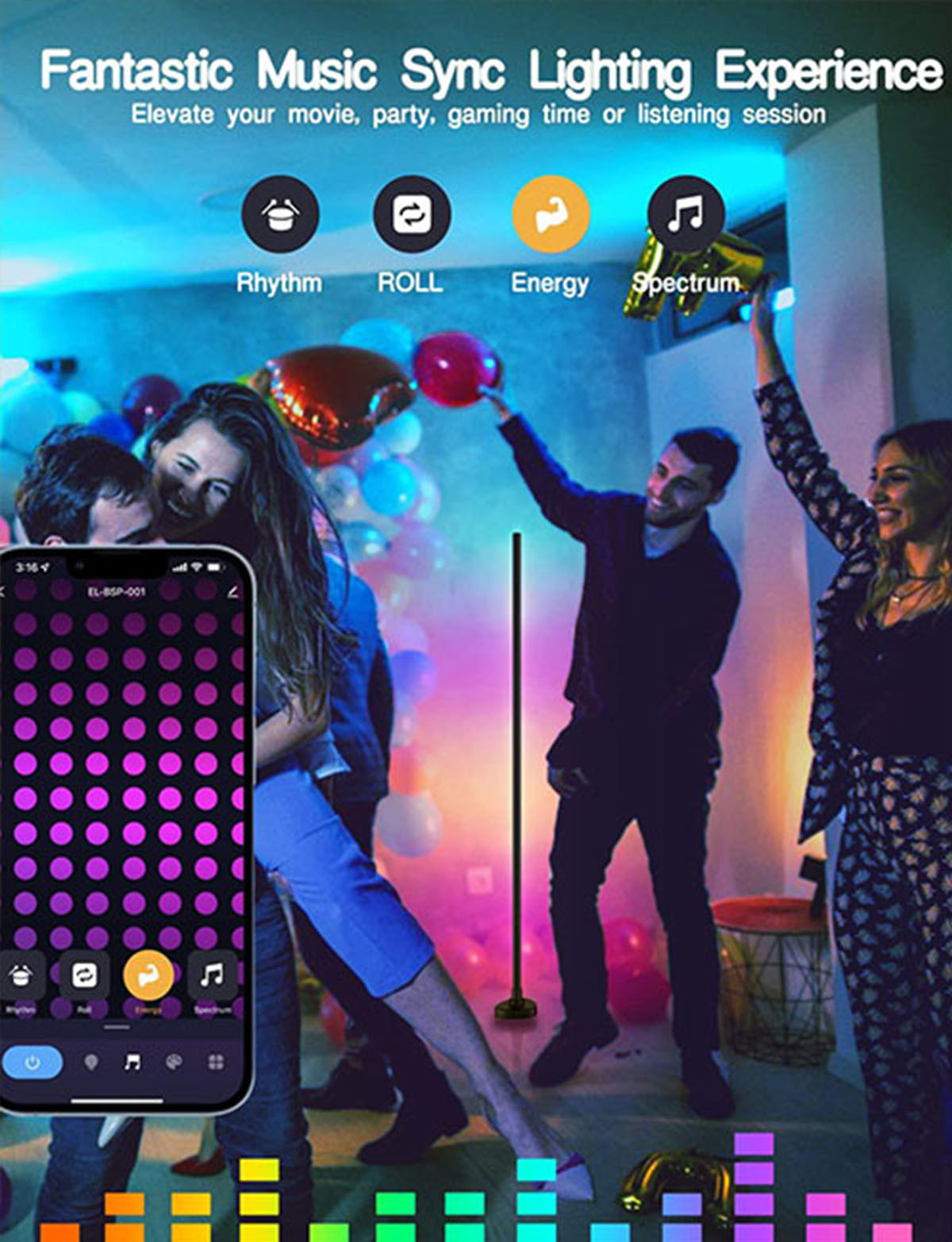 Living Room Infrared RGB Corner Floor Lamp Remote Control With Music Mode