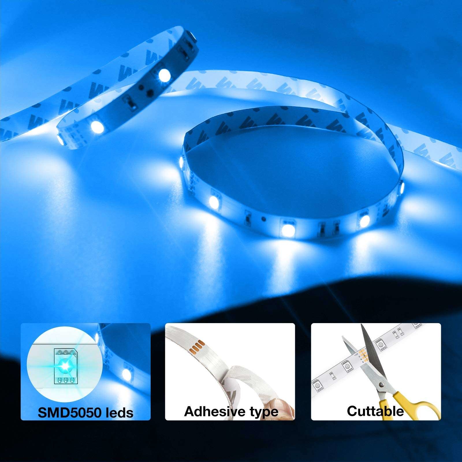 5m 12V Luces 5050 Multi Color Mood Magic Lights 100ft Led Light Strip With 44keys
