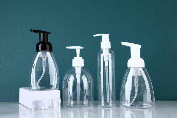 Quality Transparent shampoo bottle，hand wash bottle ,empty plastic spray bottle with pump , with different shape for sale