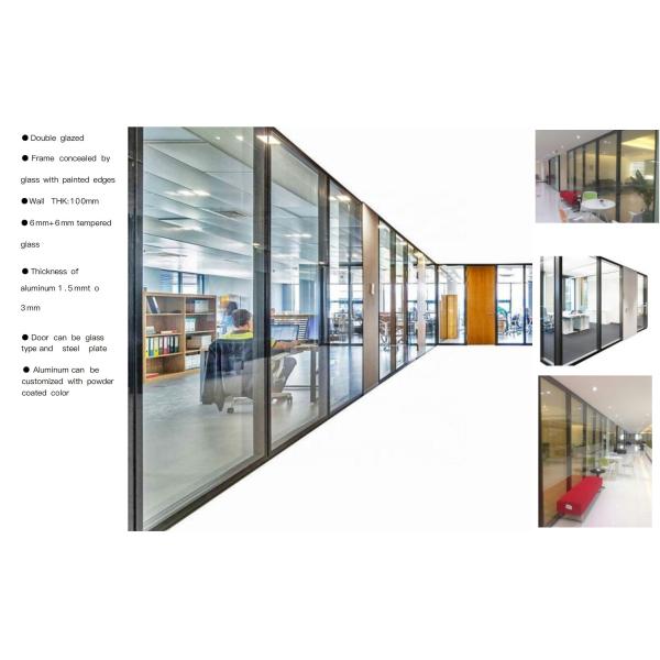 100mm Soundproof Modular and Pre-assemble Installation Movable Partition Wall with 3000mm Height for Flexible Space Division