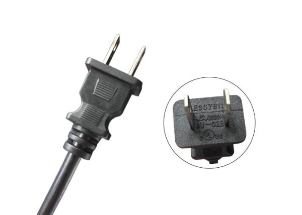 Quality 125v Ul Approved Power Cord Customized Length With 2pin Electric Plug for sale
