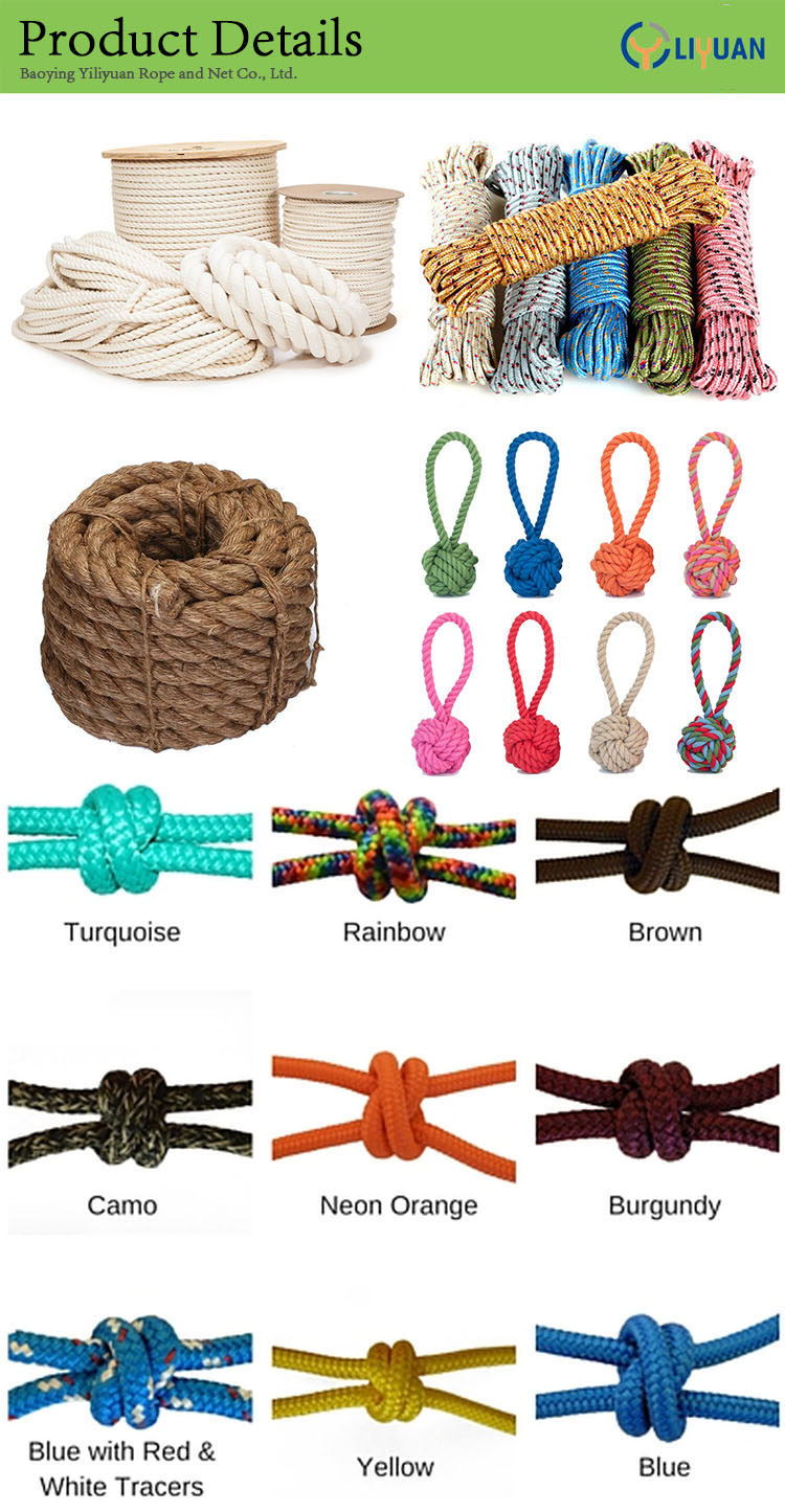 YILIYUAN Marine Propeller Rope Durable and Chemical Resistant Hollow Braided Rope