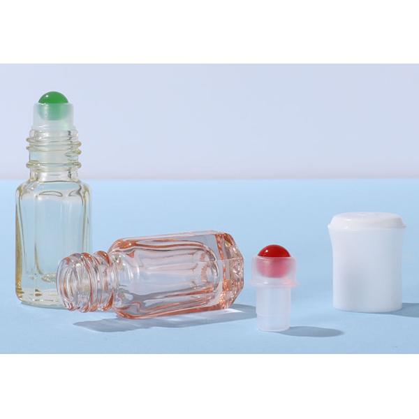 Color Octagonal Small Glass Bottles With Rollerball Compact And Lightweight Available In A Variety Of Colors