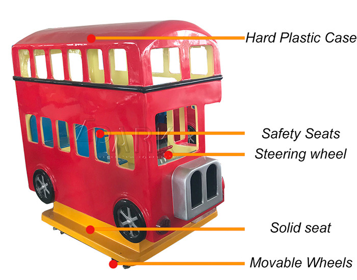 Amusement Park Equipment 3 Seat London Bus Kiddy Ride Game Machine