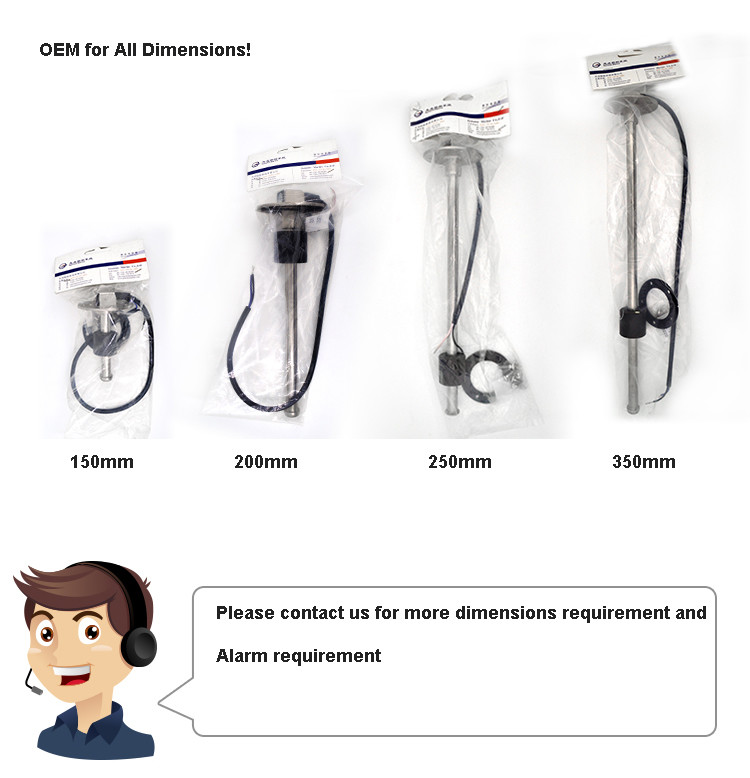 SAE Standard Liquid Water Level Sensor / Marine Diesel Level Sensor