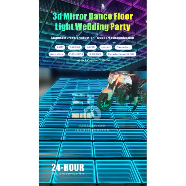 3D Infinity Mirror Video Light LED Dance Floor For Wedding Party Customization