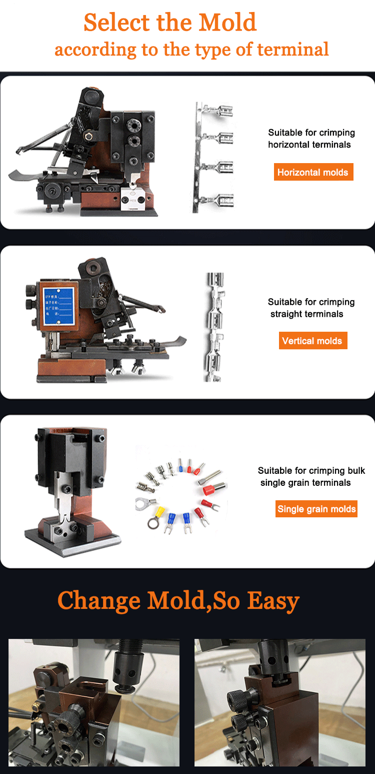 Semi-Automatic Mute Copper Lug Crimping Press Machine for Molex Crimping Terminal