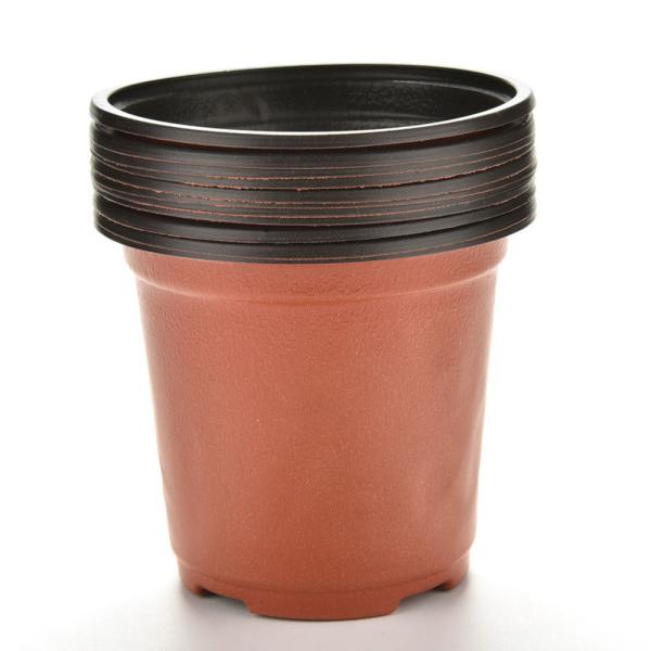 Quality 10cm Top Dia Brown Polypropylene Plant Pots UV Stabilized HDPE for sale