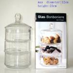 Handblown 3 Layer Stackable Storage Jars With Lids