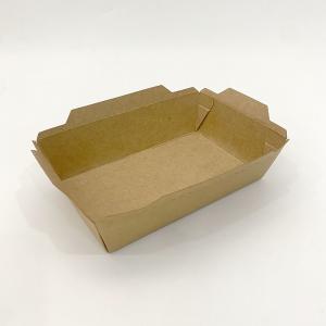 China Printable Kraft Food Paper Trays Biodegradable For Barbecue Fries Packaging on sale
