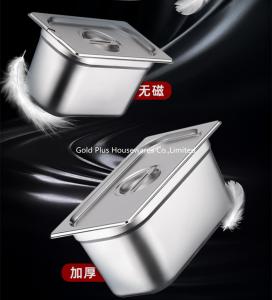 China Electrolyte Surface Buffet Food Container 1/2 Deep Restaurant Stainless Steel Food Warmer on sale