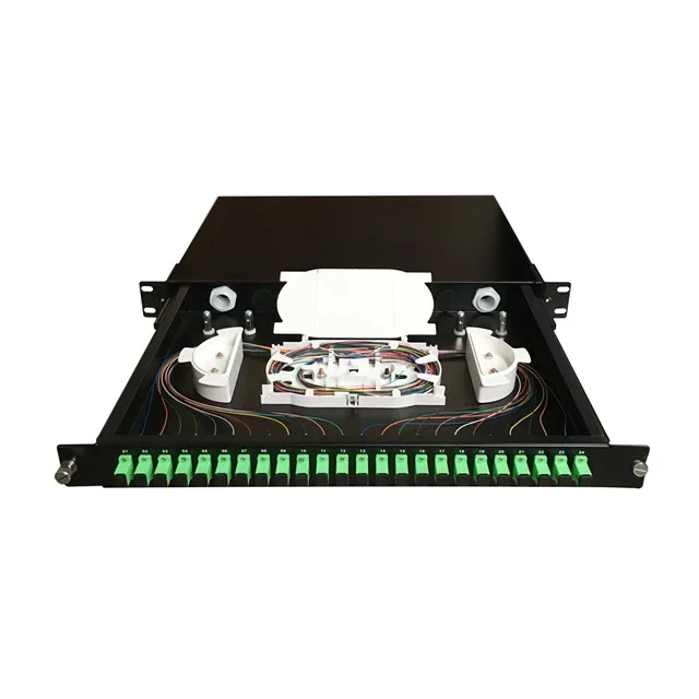 Data Center Application Fiber Optic ODF with 12-24 Core Scrack Mount Splicing Design