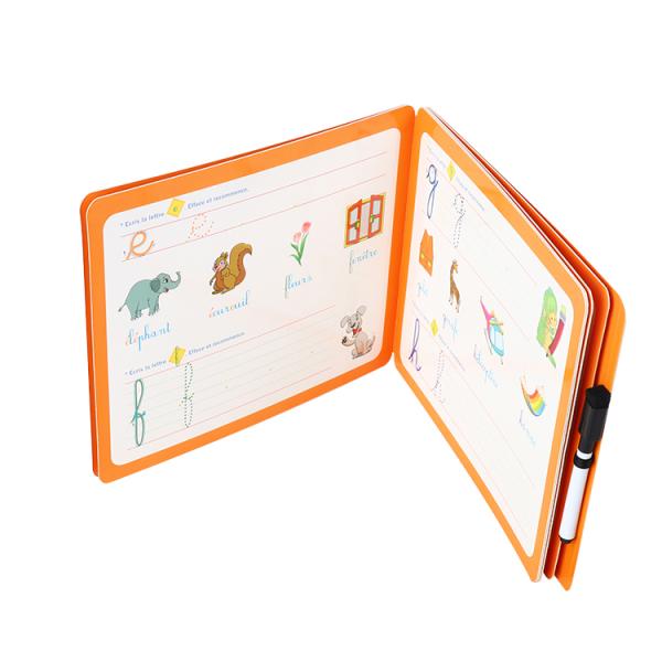 CMYK Full Color Early Educational Kids Playing Cards Printing Book With Removable Pen