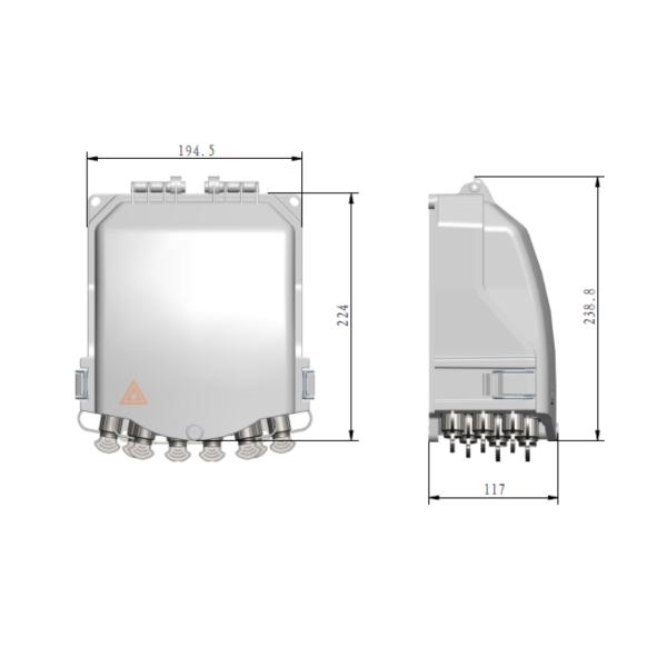 Black Septic Distribution Box for FTTH 1x8 1x16 Pole or Wall Mounted SC Optical Fiber