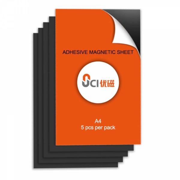 Quality A4 Adhesive Magnetic Sheet Custom Size Flexible Magnet Material for sale