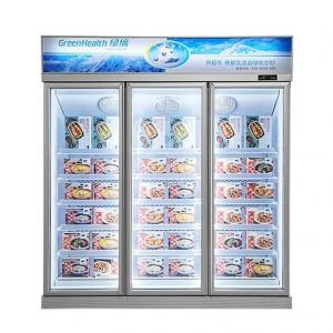 China 5 Adjustable Shelves Fan Cooling Glass Door Display Freezer For Commercial on sale