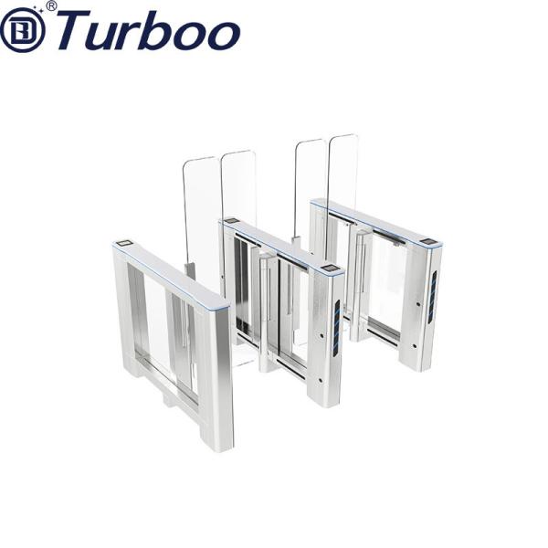 Quality 1.7m Height Glass Flap Office Security Barrier Gate With Marble / Glass Body for sale