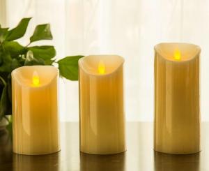 China Flickering Candle Real Wax Flameless LED Candles with Dancing Flame 3 4 5 on sale